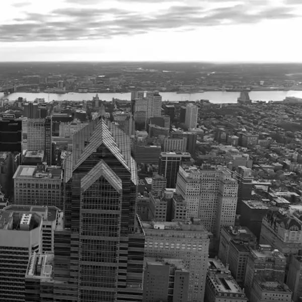 Philadelphia-skyscrapers-grayscale